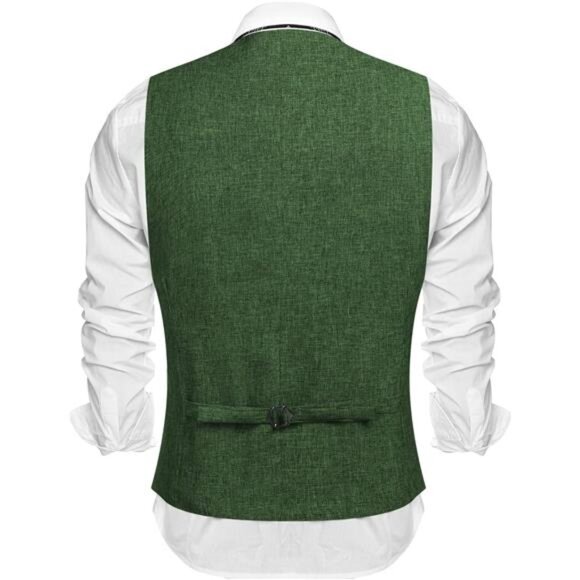 Men's Casual Business Vests Lightweight Waistcoat Slim Fit Suit Vest - Picture 2 of 6